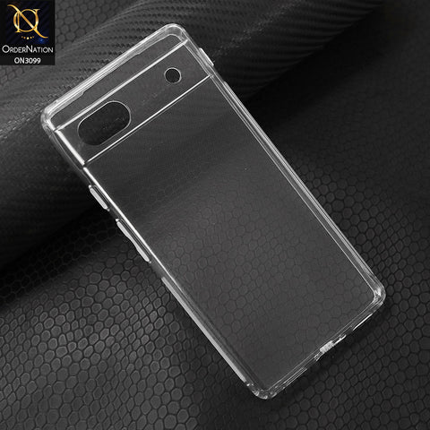 Google Pixel 6a Cover - Transparent - Soft 4D Design Shockproof Silicone Transparent Clear Camera Protection Case