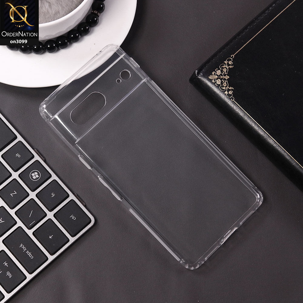 Google Pixel 7 Cover - Soft 4D Design Shockproof Silicone Transparent Clear Camera Protection Case