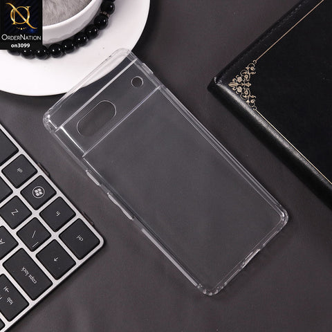 Google Pixel 7a Cover - Transparent  - Soft 4D Design Shockproof Silicone Transparent Clear Camera Protection Case