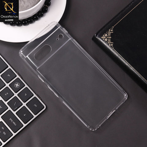 Google Pixel 7 Cover - Soft 4D Design Shockproof Silicone Transparent Clear Camera Protection Case