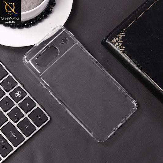 Google Pixel 8 Cover - Transparent  - Soft 4D Design Shockproof Silicone Transparent Clear Camera Protection Case