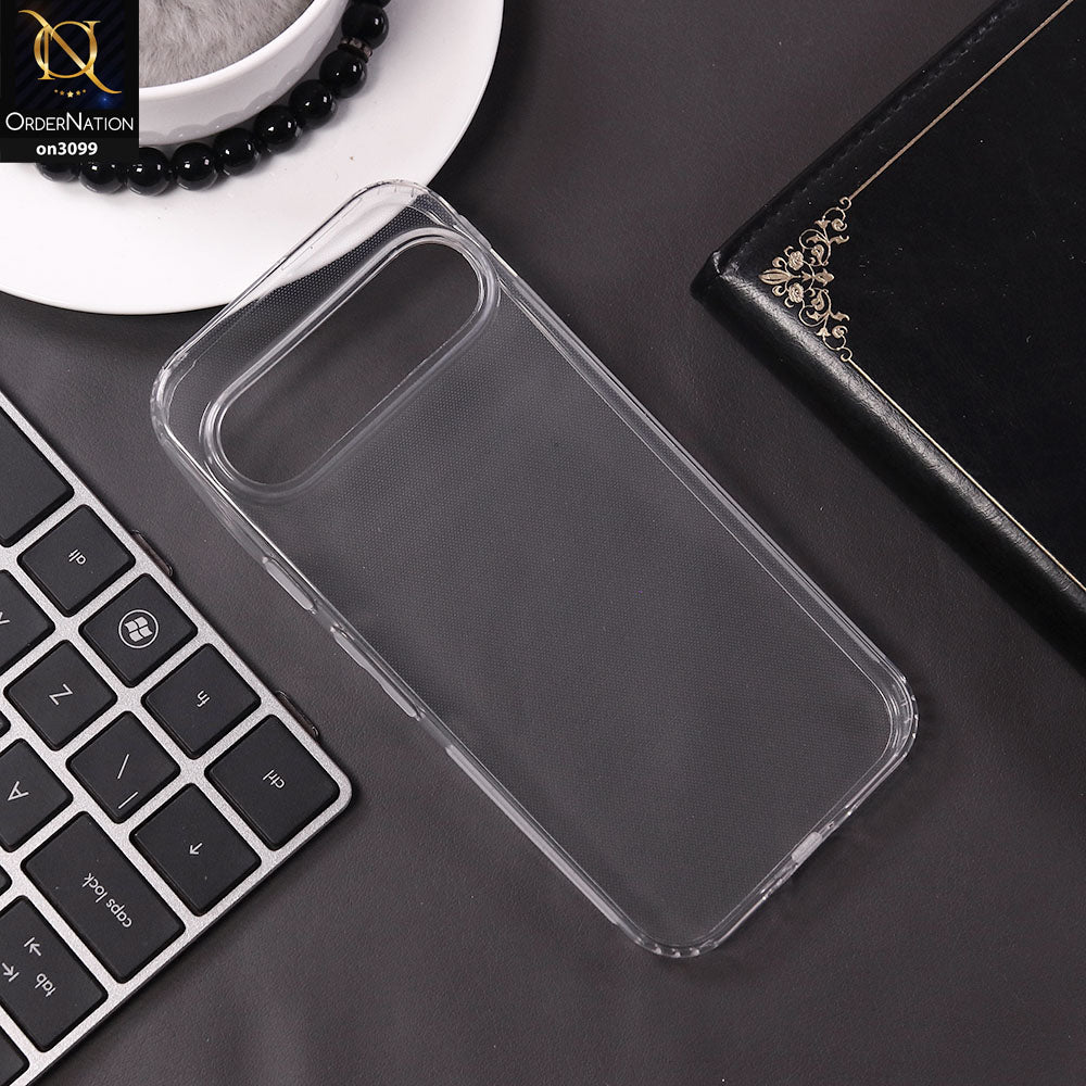 Google Pixel 9 Pro Cover - Transparent  - Soft 4D Design Shockproof Silicone Transparent Clear Camera Protection Case