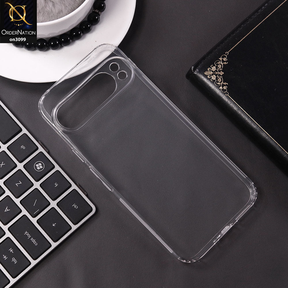 Google Pixel 9 Pro XL Cover - Transparent  - Soft 4D Design Shockproof Silicone Transparent Clear Camera Protection Case
