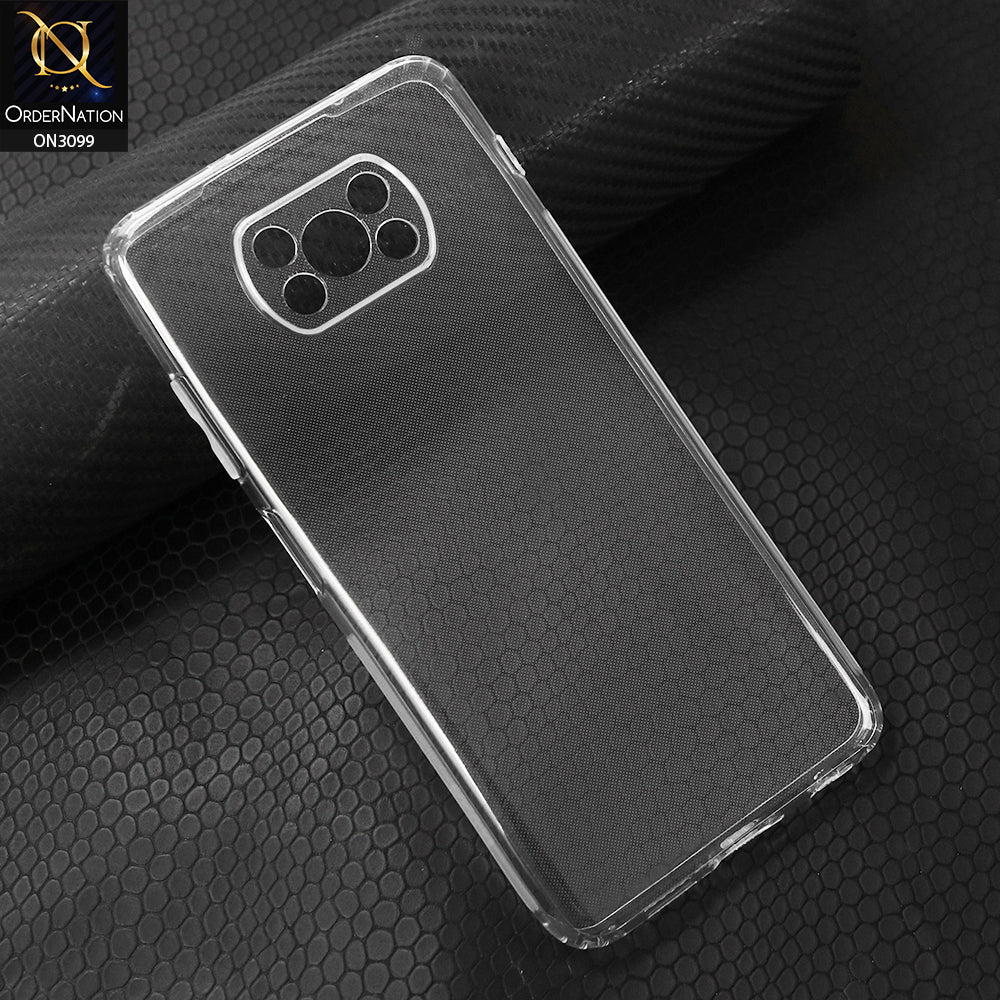 Xiaomi Poco X3 Pro Cover - Transparent - Soft 4D Design Shockproof Silicone Transparent Clear Camera Protection Case