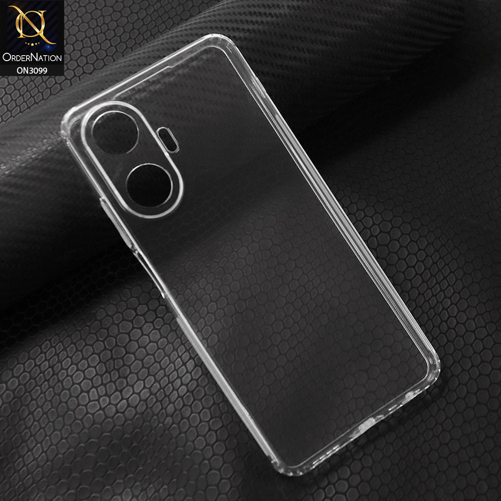 Realme C55 Cover - Transparent - Soft 4D Design Shockproof Silicone Transparent Clear Camera Protection Case