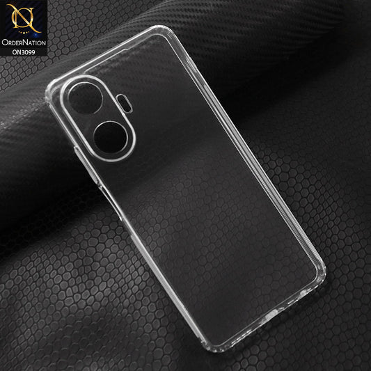 Realme C55 Cover - Transparent - Soft 4D Design Shockproof Silicone Transparent Clear Camera Protection Case