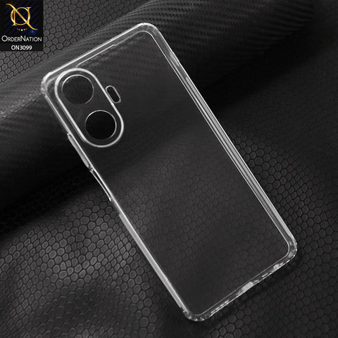 Realme C55 Cover - Transparent - Soft 4D Design Shockproof Silicone Transparent Clear Camera Protection Case