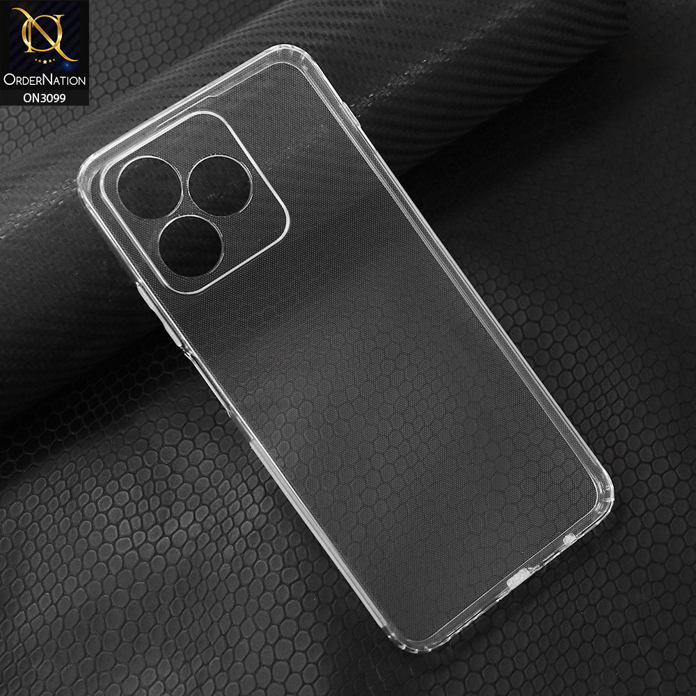 Realme Note 50 Cover - Transparent - Soft 4D Design Shockproof Silicone Transparent Clear Camera Protection Case