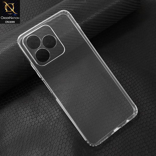 Realme Note 50 Cover - Transparent - Soft 4D Design Shockproof Silicone Transparent Clear Camera Protection Case