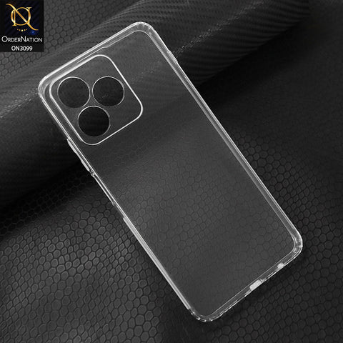 Realme Note 50 Cover - Transparent - Soft 4D Design Shockproof Silicone Transparent Clear Camera Protection Case