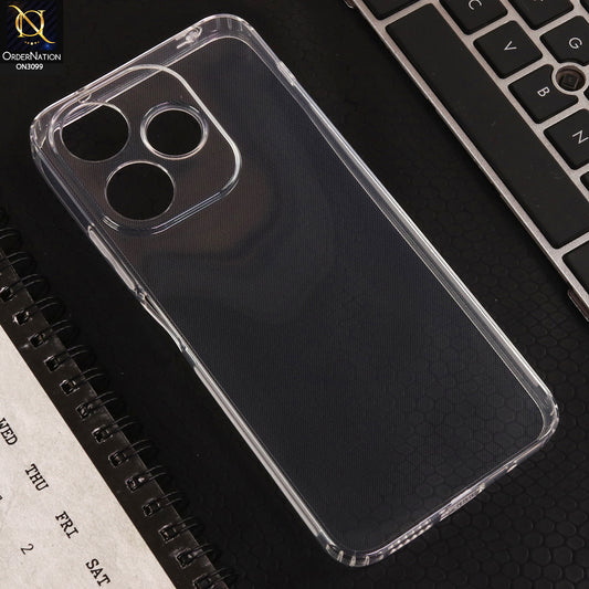 Xiaomi Poco M6 4G Cover - Transparent  - Soft 4D Design Shockproof Silicone Transparent Clear Camera Protection Case