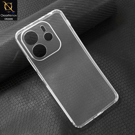 Xiaomi Redmi Note 14 4G Cover - Transparent - Soft 4D Design Shockproof Silicone Transparent Clear Camera Protection Case