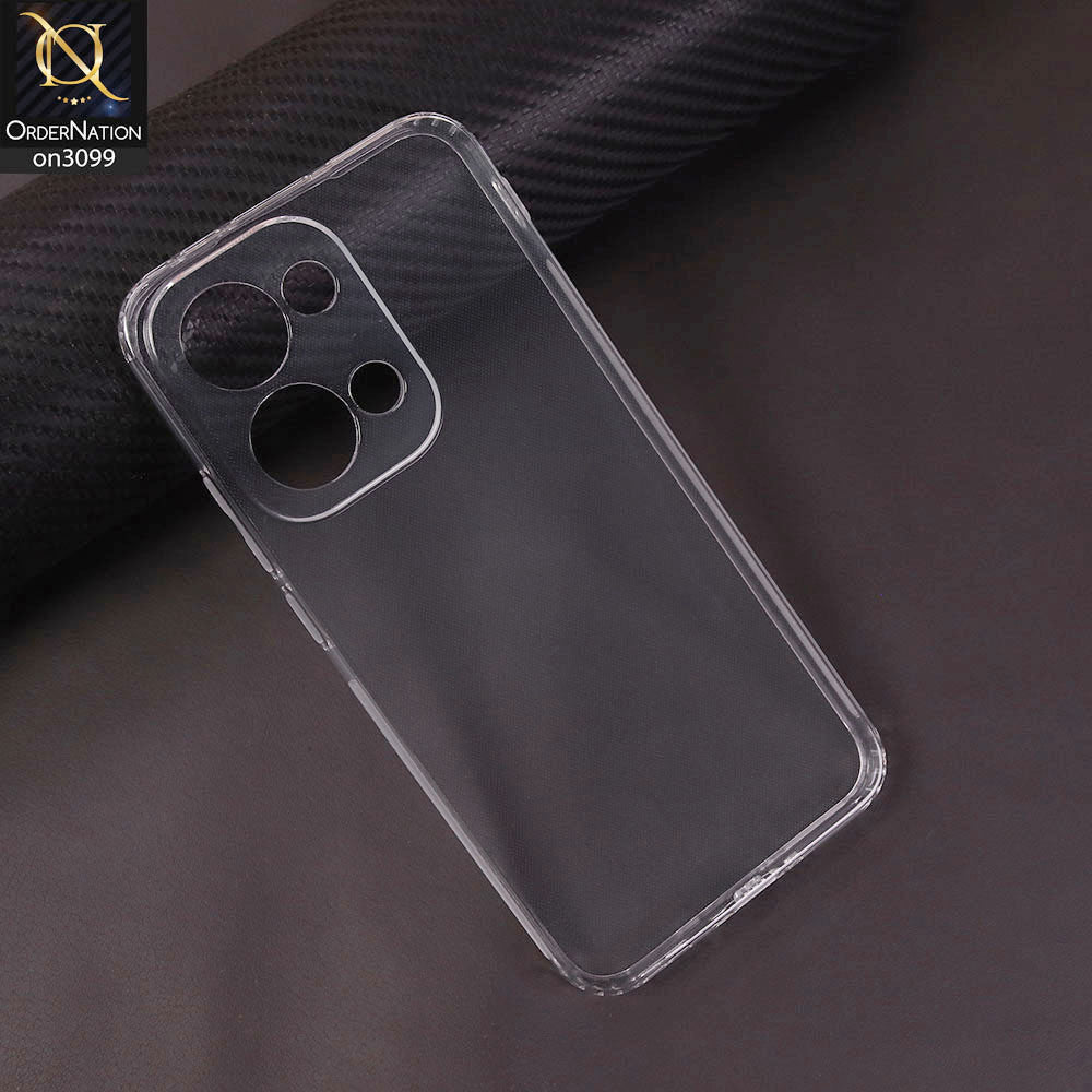 Oppo Reno 13 5G Cover - Transparent - Soft 4D Design Shockproof Silicone Transparent Clear Camera Protection Case