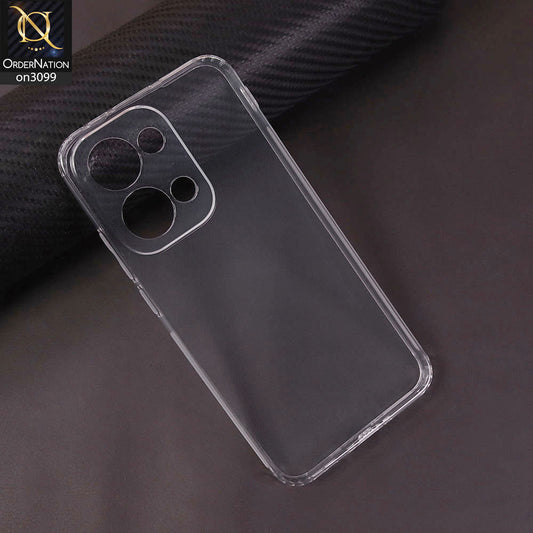 Oppo Reno 13 5G Cover - Transparent - Soft 4D Design Shockproof Silicone Transparent Clear Camera Protection Case