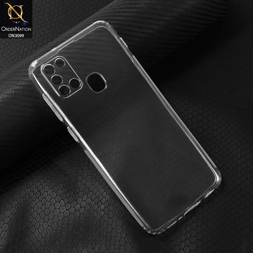 Samsung Galaxy A21s Cover - Transparent - Soft 4D Design Shockproof Silicone Transparent Clear Camera Protection Case