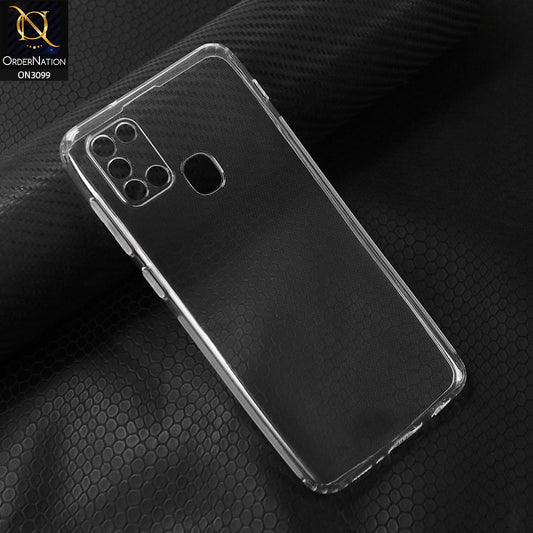 Samsung Galaxy A21s Cover - Transparent - Soft 4D Design Shockproof Silicone Transparent Clear Camera Protection Case