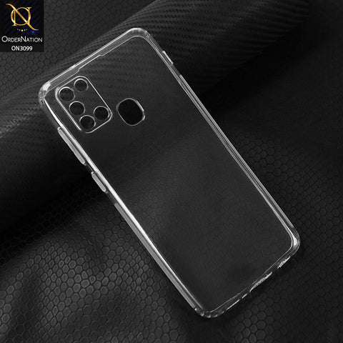 Samsung Galaxy A21s Cover - Transparent - Soft 4D Design Shockproof Silicone Transparent Clear Camera Protection Case