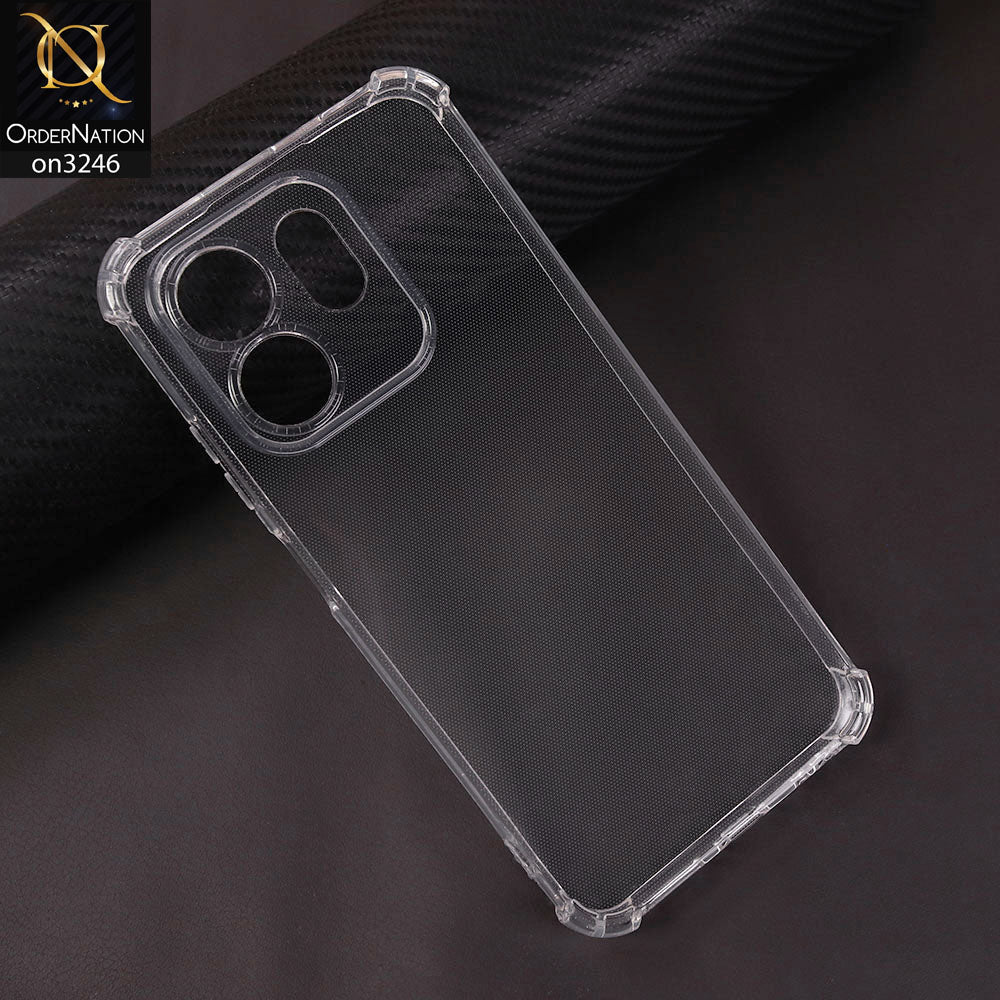 Infinix Smart 9 HD Cover - Transparent - Soft 4D Design Shockproof Silicone Transparent Clear Camera Protection Case