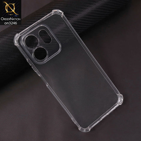 Infinix Smart 9 HD Cover - Transparent - Soft 4D Design Shockproof Silicone Transparent Clear Camera Protection Case
