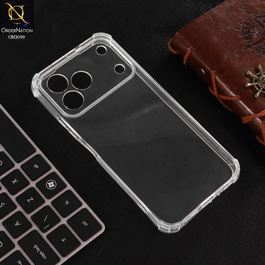 Tecno Spark 50 4G Cover - Transparent - Soft 4D Design Shockproof Silicone Transparent Clear Camera Protection Case