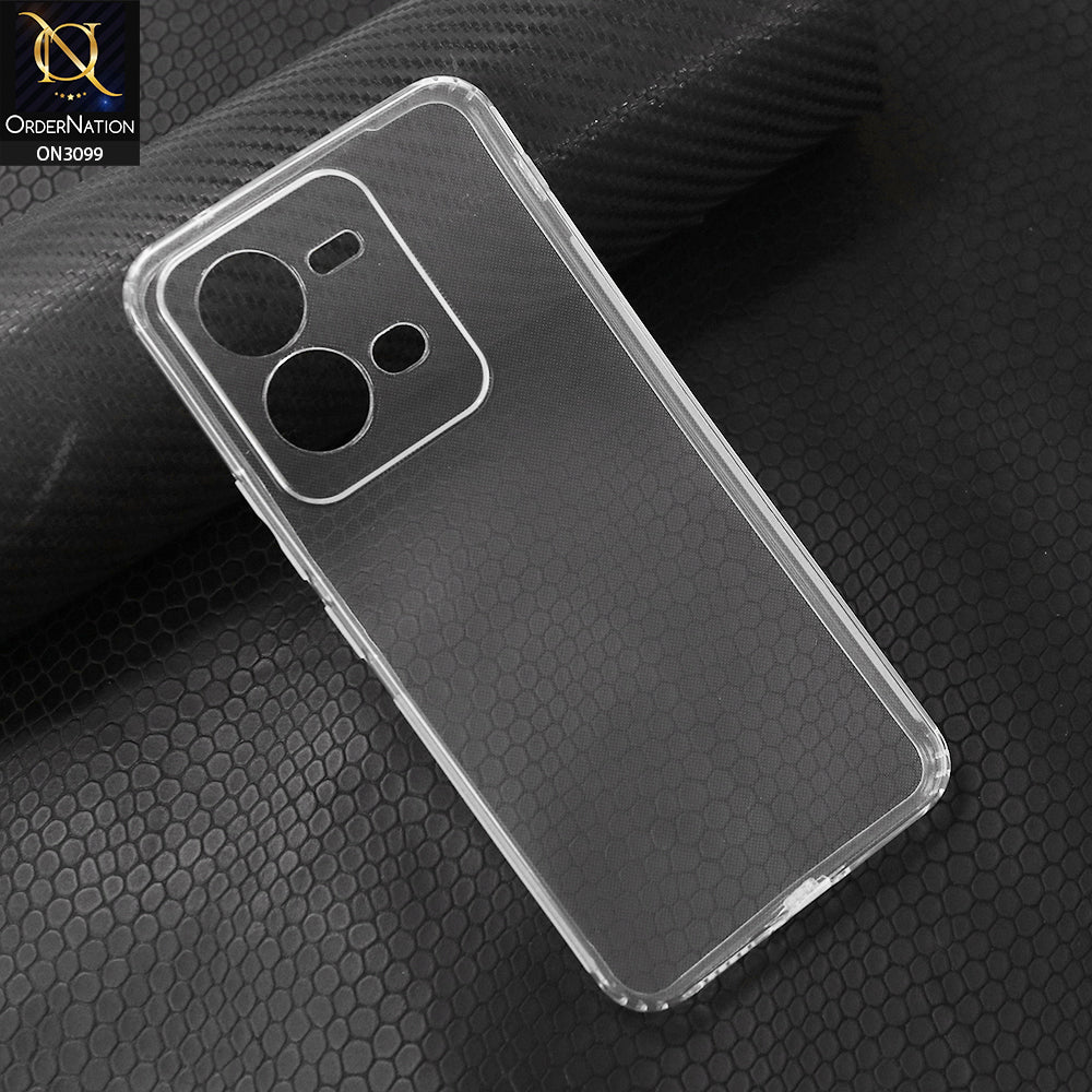 Vivo V25 5G Cover - Transparent - Soft 4D Design Shockproof Silicone Transparent Clear Camera Protection Case