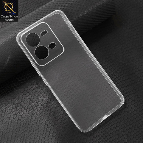 Vivo V25 5G Cover - Transparent - Soft 4D Design Shockproof Silicone Transparent Clear Camera Protection Case