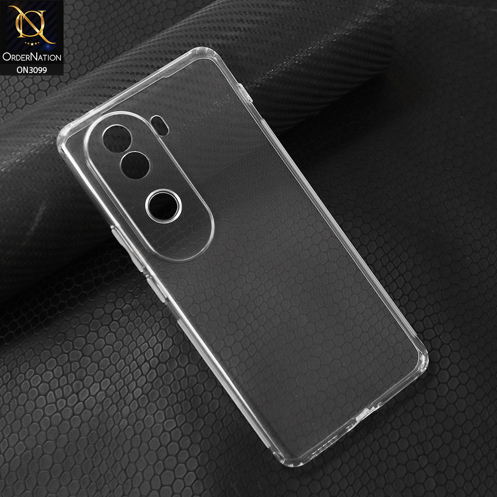 Vivo V40e Cover - Transparent - Soft 4D Design Shockproof Silicone Transparent Clear Camera Protection Case