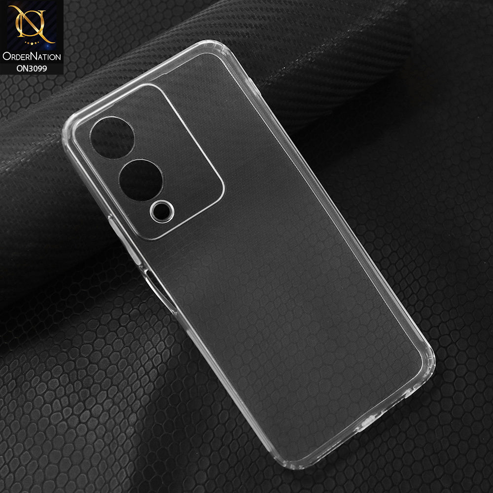 Vivo Y17s Cover - Transparent - Soft 4D Design Shockproof Silicone Transparent Clear Camera Protection Case