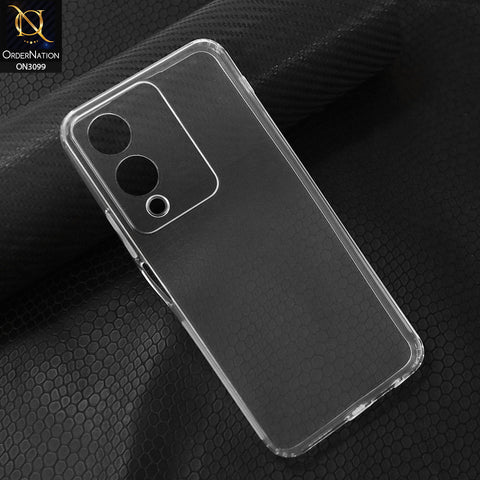 Vivo Y17s Cover - Transparent - Soft 4D Design Shockproof Silicone Transparent Clear Camera Protection Case
