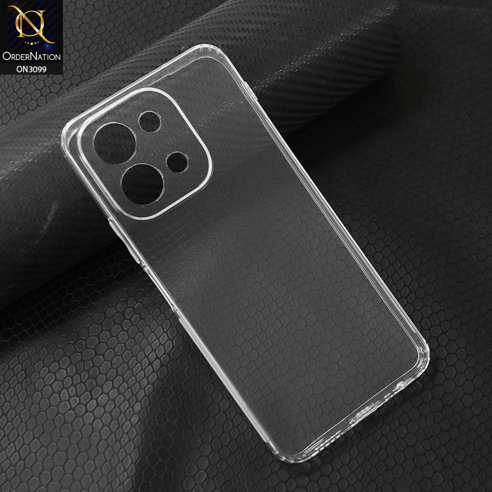 Vivo Y28 4G Cover - Transparent - Soft 4D Design Shockproof Silicone Transparent Clear Camera Protection Case