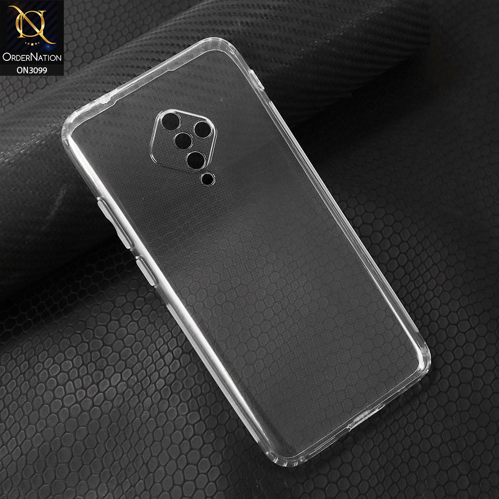 Vivo S1 Pro Cover - Transparent - Soft 4D Design Shockproof Silicone Transparent Clear Camera Protection Case