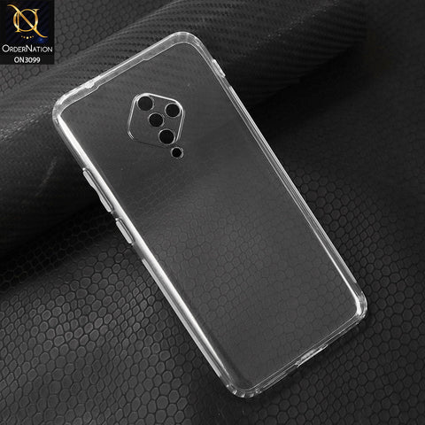 Vivo S1 Pro Cover - Transparent - Soft 4D Design Shockproof Silicone Transparent Clear Camera Protection Case