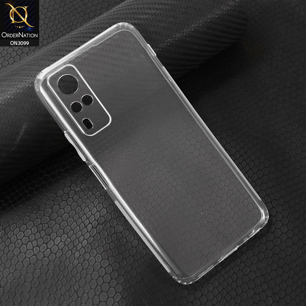 Vivo Y33 Cover - Transparent - Soft 4D Design Shockproof Silicone Transparent Clear Camera Protection Case