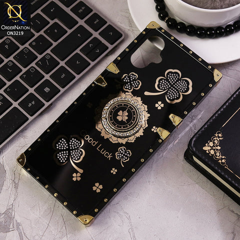 Tecno Camon 19 Neo Cover - Black  - Square Bling Diamond Glitter Soft TPU Trunk Case with Ring Holder