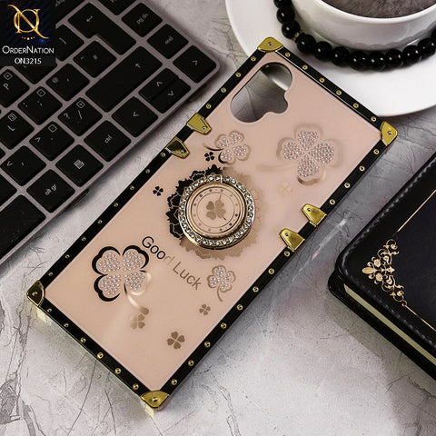 Tecno Camon 19 Neo Cover - Golden - Square Bling Diamond Glitter Soft TPU Trunk Case with Ring Holder