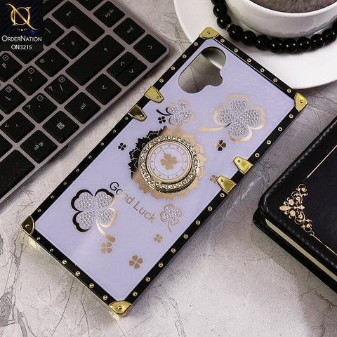 Tecno Camon 19 Neo Cover - Light Purple - Square Bling Diamond Glitter Soft TPU Trunk Case with Ring Holder
