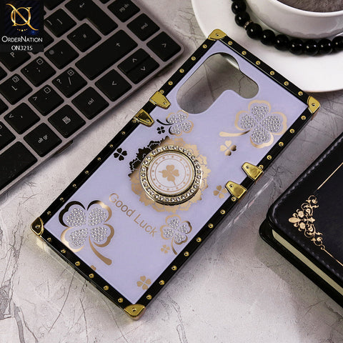 Tecno Camon 20 Pro Cover - Light Purple - Square Bling Diamond Glitter Soft TPU Trunk Case with Ring Holder