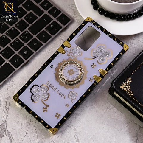 Oppo A95 Cover - Light Purple - Square Bling Diamond Glitter Soft TPU Trunk Case with Ring Holder