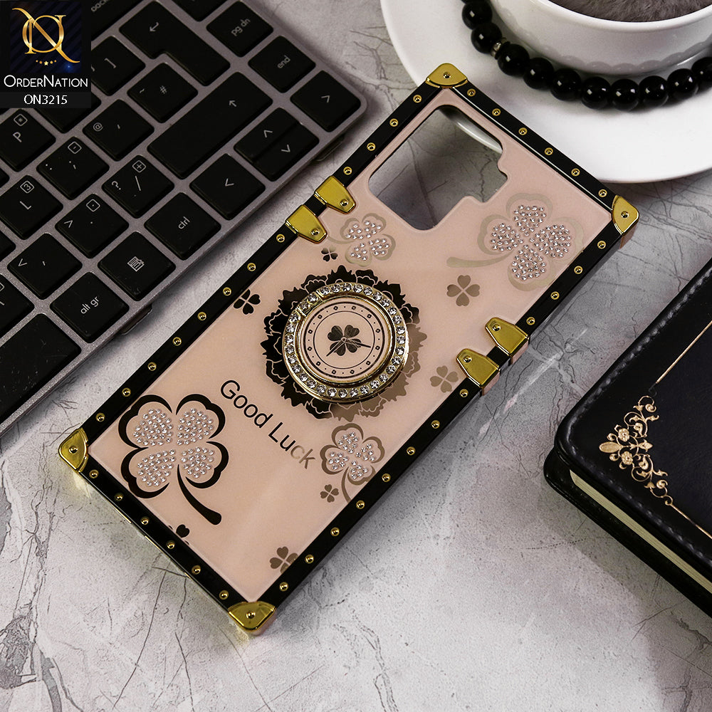 Oppo F19 Pro Cover Golden Square Bling Diamond Glitter Soft