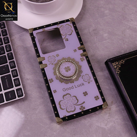 Infinix Note 30 Pro Cover - Light Purple - Square Bling Diamond Glitter Soft TPU Trunk Case with Ring Holder