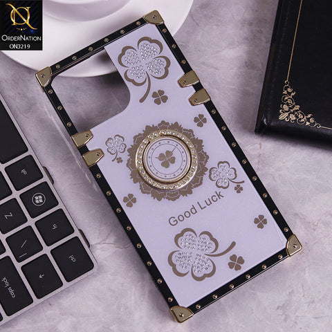 iPhone 13 Pro Max Cover - Light Purple -  Square Bling Diamond Glitter Soft TPU Trunk Case with Ring Holder