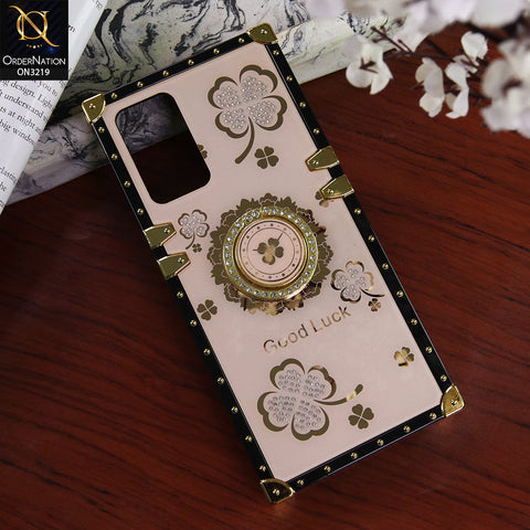 Oppo A54 4G Cover - Golden - Square Bling Diamond Glitter Soft TPU Trunk Case with Ring Holder