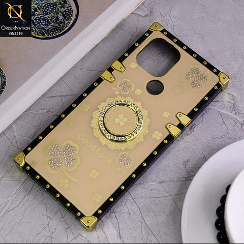 Xiaomi Redmi A1 Plus Cover - Light Pink - Square Bling Diamond Glitter Soft TPU Trunk Case with Ring Holder