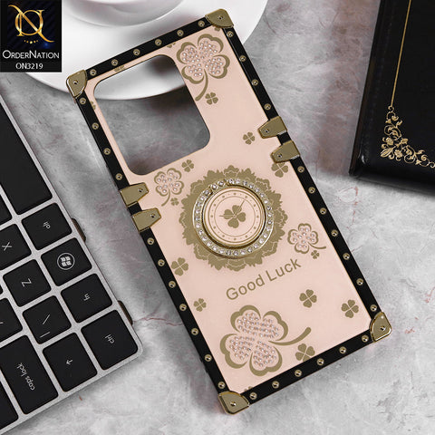 Xiaomi Redmi 12C Cover - Golden -  Square Bling Diamond Glitter Soft TPU Trunk Case with Ring Holder