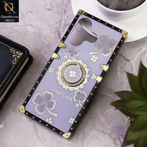 Xiaomi Redmi 13 Cover - Light Purple - Square Bling Diamond Glitter Soft TPU Trunk Case with Ring Holder