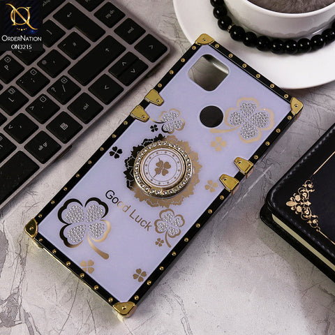 Xiaomi Redmi 9C Cover - Light Purple - Square Bling Diamond Glitter Soft TPU Trunk Case with Ring Holder