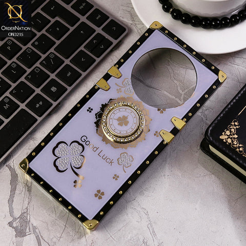 Xiaomi Redmi A3x Cover - Light Purple - Square Bling Diamond Glitter Soft TPU Trunk Case with Ring Holder