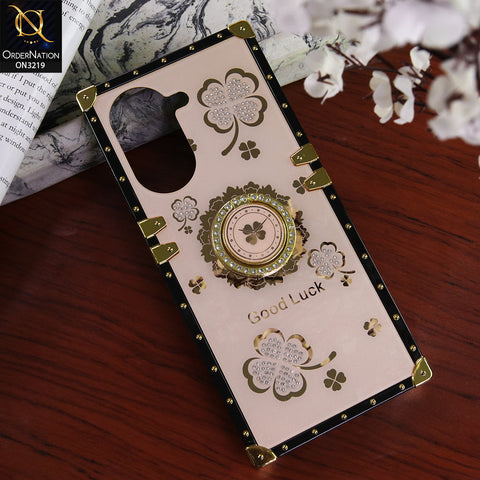 Xiaomi Redmi A5 4G Cover - Golden - Square Bling Diamond Glitter Soft TPU Trunk Case with Ring Holder