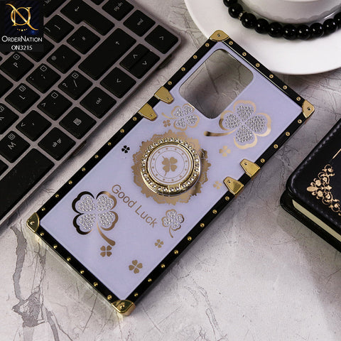 Xiaomi Redmi Note 12 4G Cover - Light Purple - Square Bling Diamond Glitter Soft TPU Trunk Case with Ring Holder