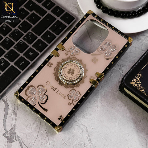 Xiaomi Poco M6 Pro 4G Cover - Golden - Square Bling Diamond Glitter Soft TPU Trunk Case with Ring Holder